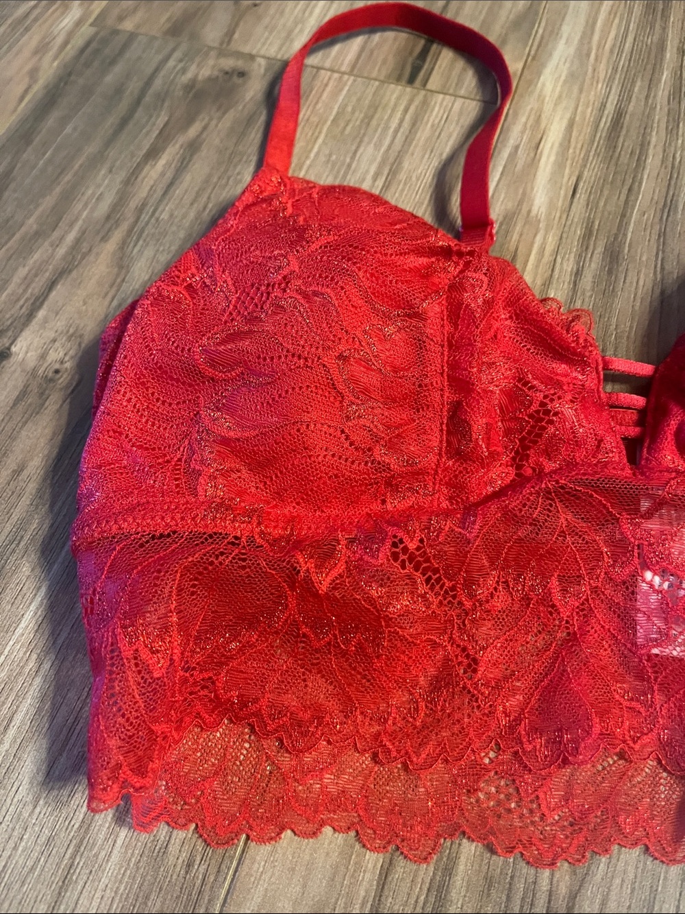 Auden Red Lace Longline Bralette - Picture 4 of 9